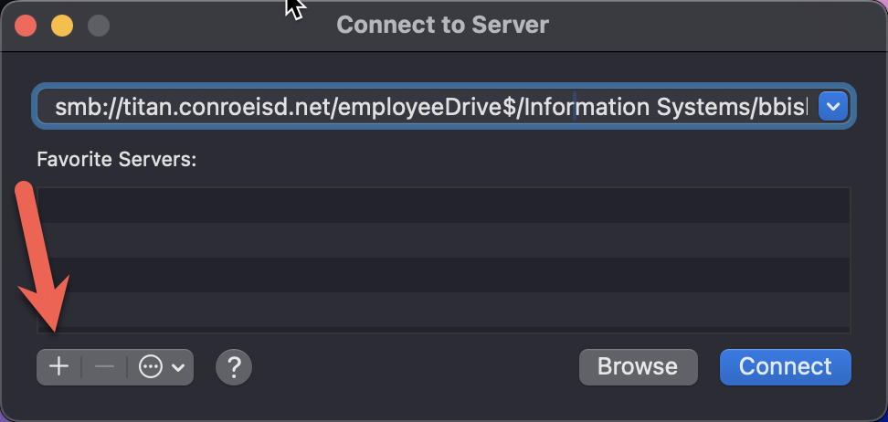 Connect to server dialog