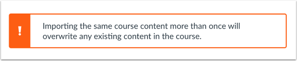 View Content Import Warning Message 