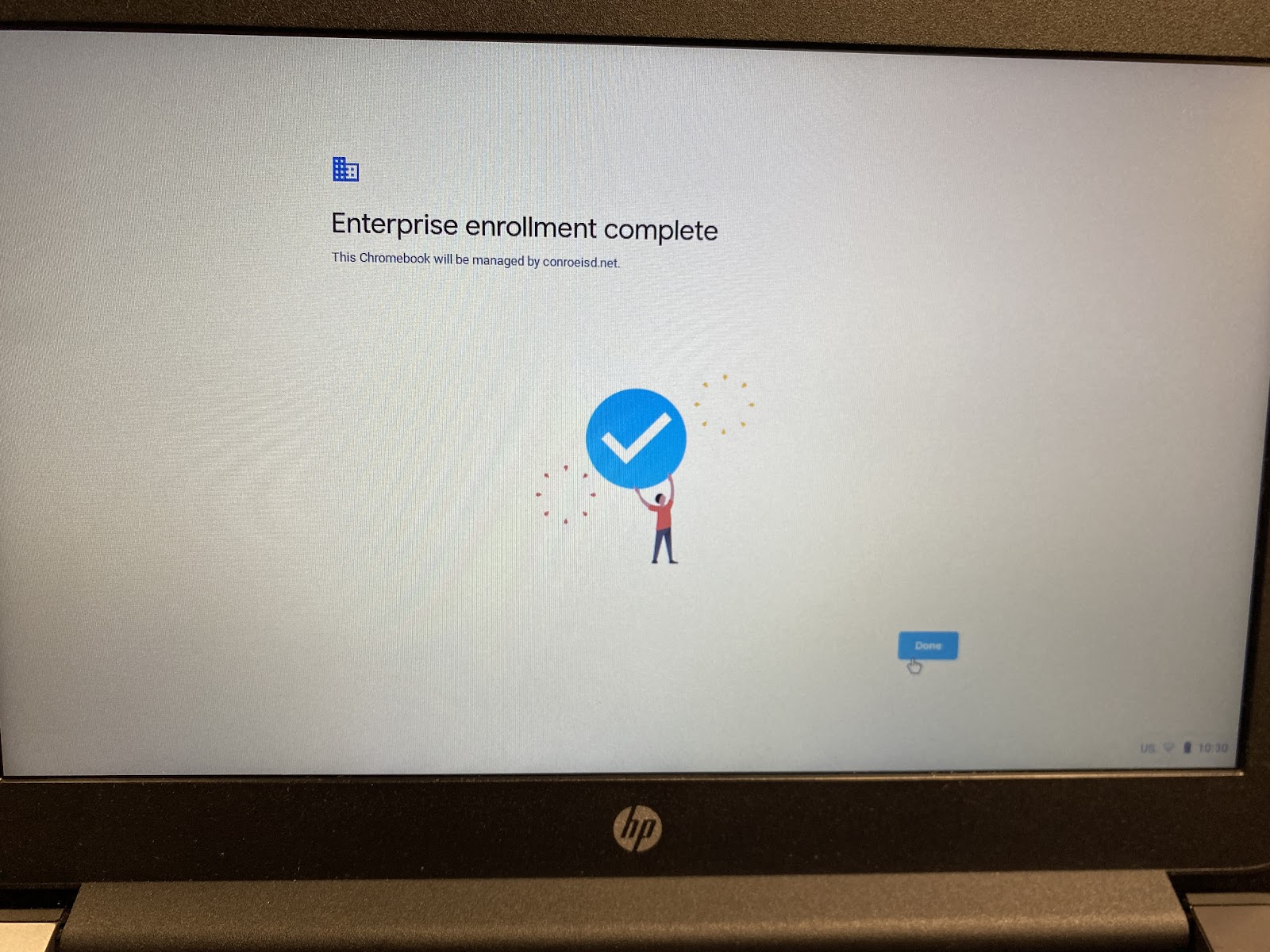 Enterprise Enrollment complete screen