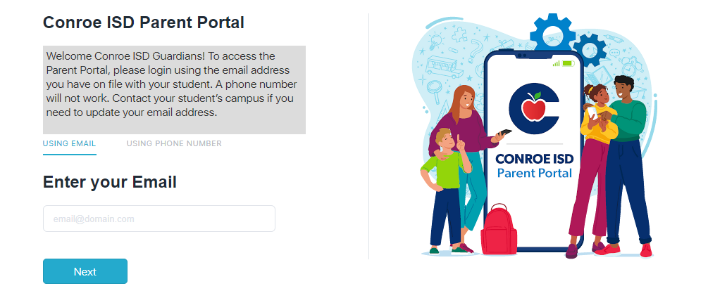 View of the CISD Parent Portal Login Page