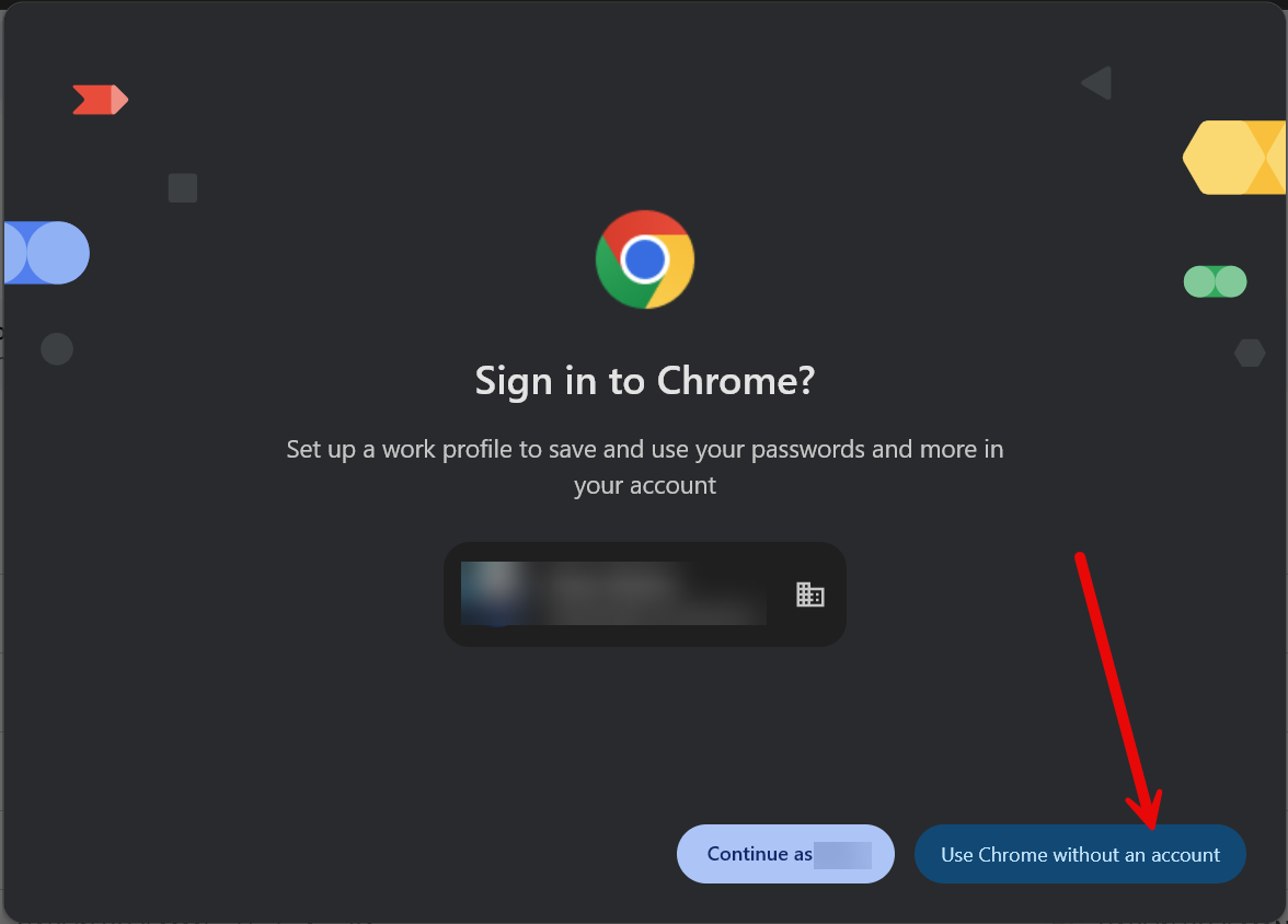 Use chrome without and account